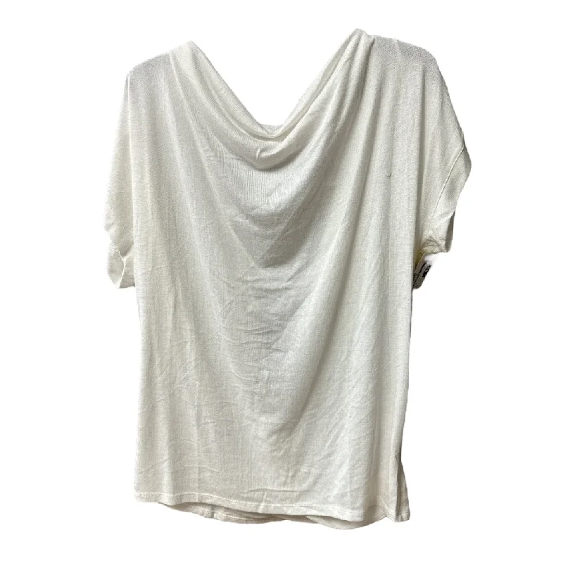 Top Short Sleeve By H For Halston In White, Size: M