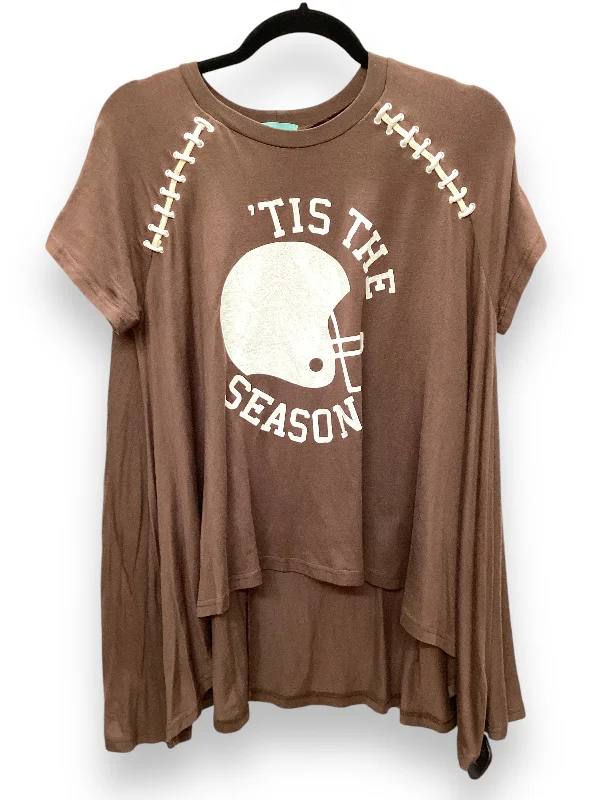 Top Short Sleeve By Judith March In Brown, Size: M