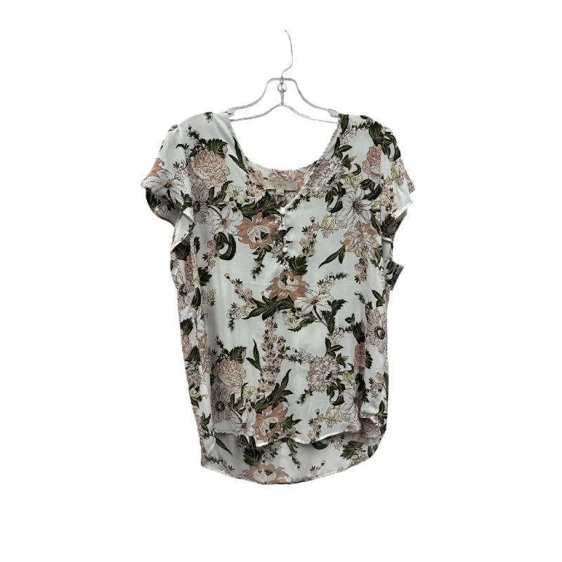 Top Short Sleeve By Loft In Grey, Size: M