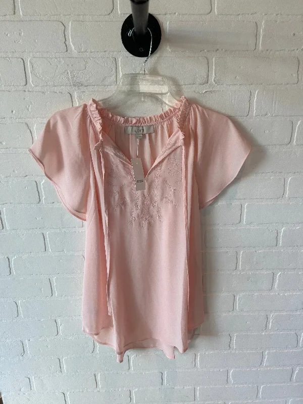 Top Short Sleeve By Loft In Pink, Size: S