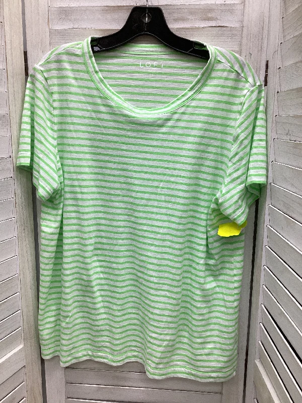 Top Short Sleeve By Loft In Striped Pattern, Size: Xl