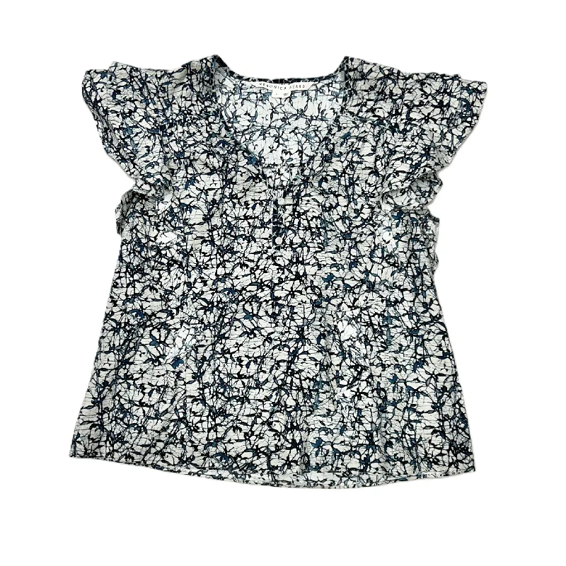 Top Short Sleeve By Veronica Beard In Blue & White, Size: M