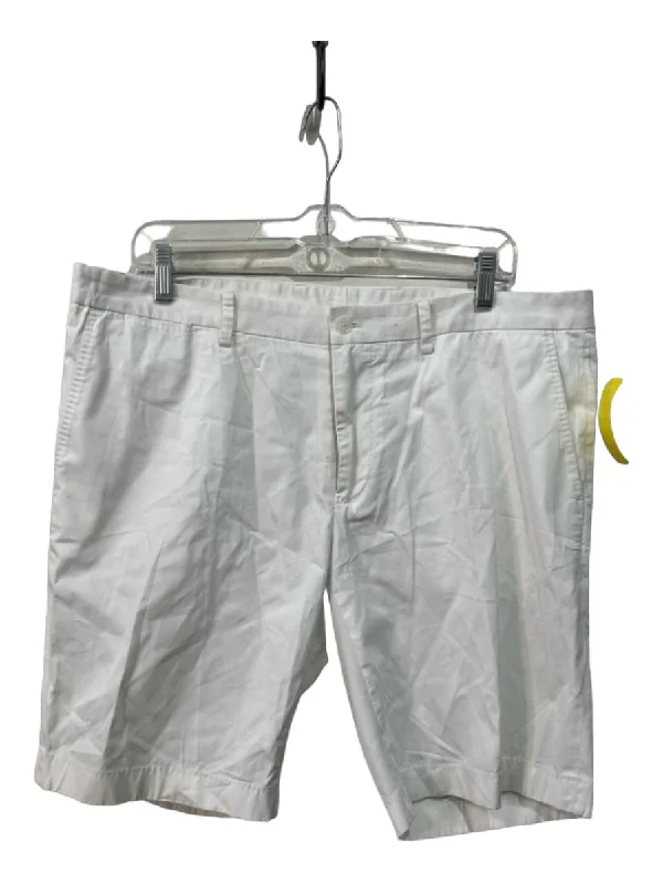 Dolce & Gabbana AS IS Size 56 White Cotton Solid Zip Fly Men's Shorts