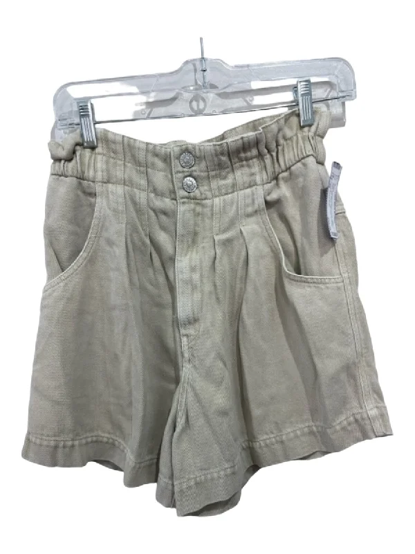 Isabel Marant Etoile Size 38 Beige Lyocell Pockets Elastic Waist Shorts