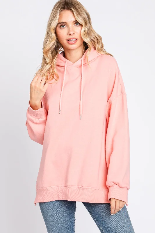 Pink Drawstring Hoodie