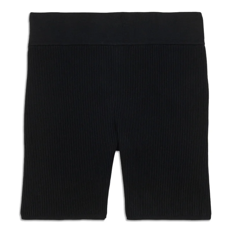 Ribbed Knit High-Rise Short