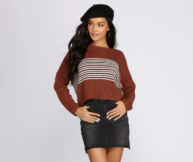 Stripes On Stripes Cropped Sweater