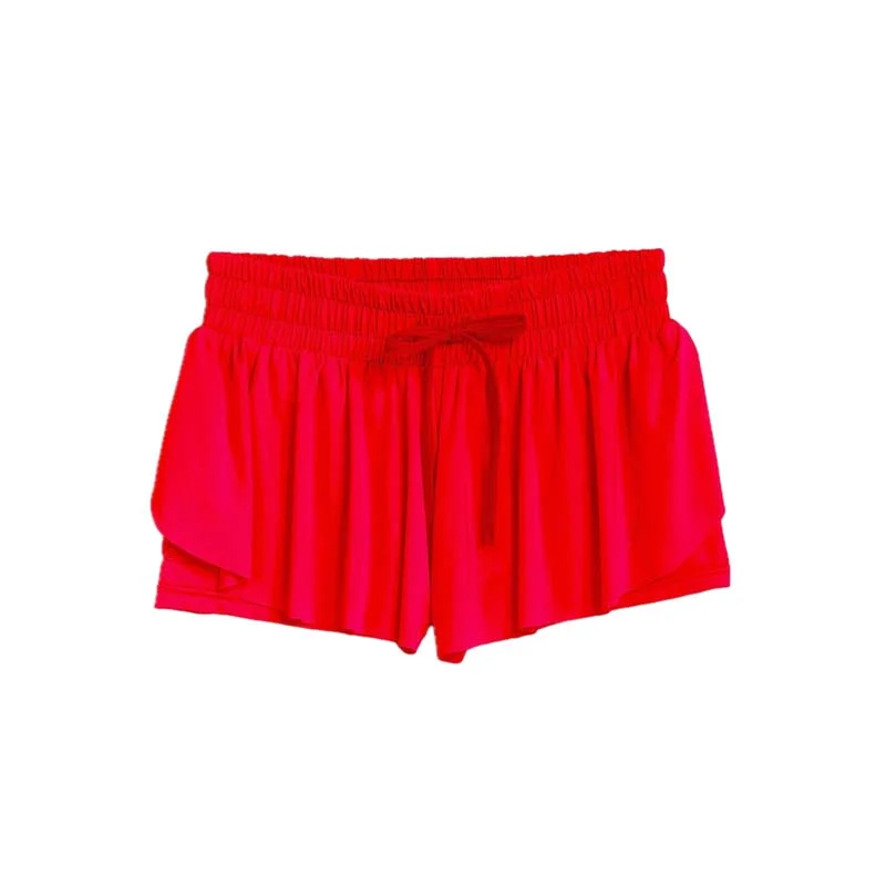 Youth Collegiate Flyaway Shorts in Red