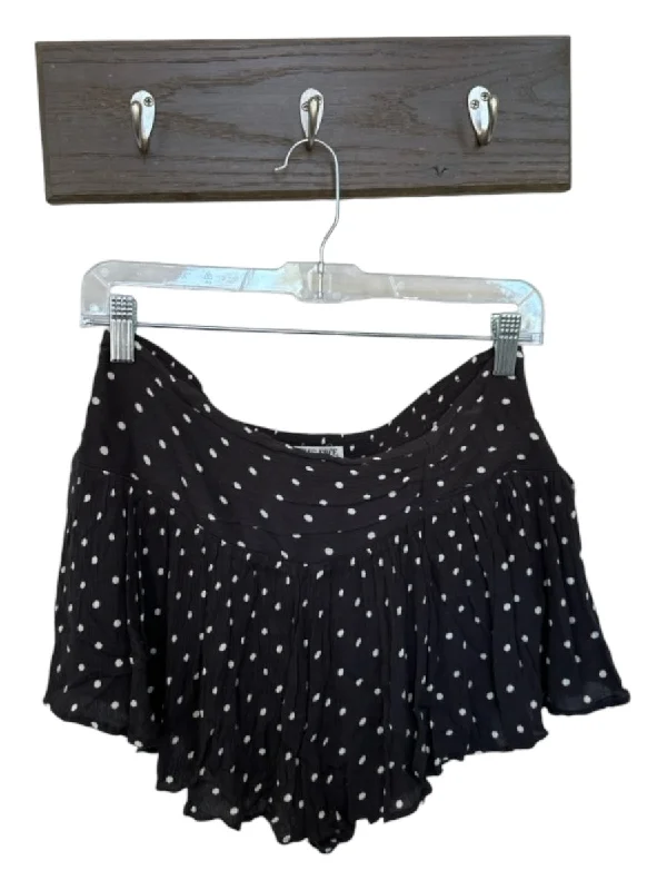 We The Free Size S Charcoal & White Viscose Polka Dot Shorts