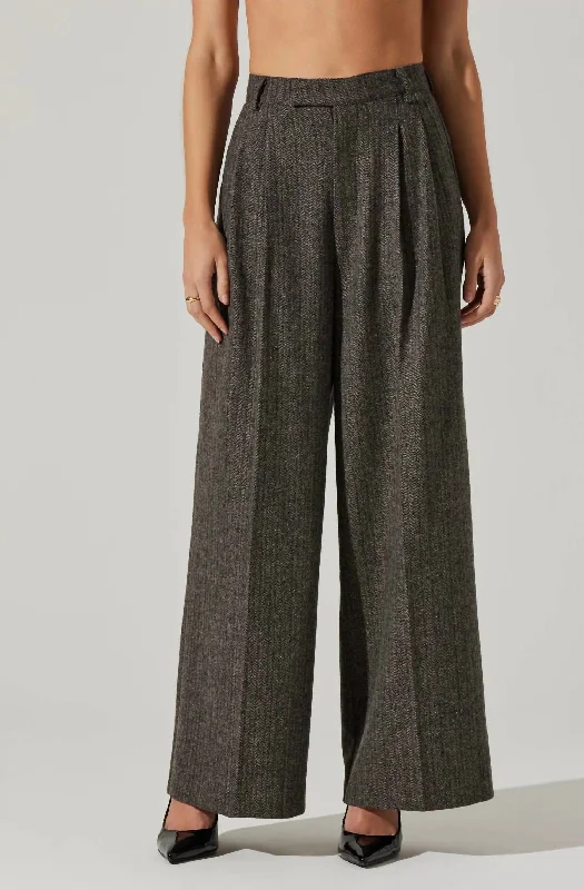 Milani Wide Leg Trouser Pant In Brown/blue