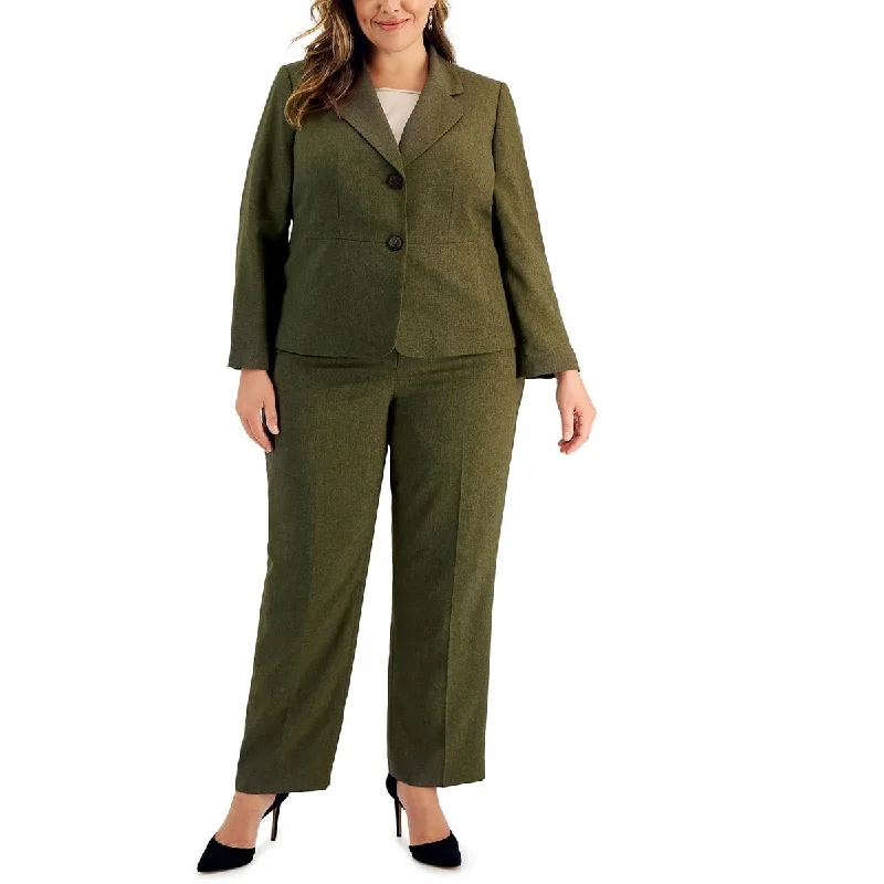 Plus Womens Knit Wide Leg Dress Pants