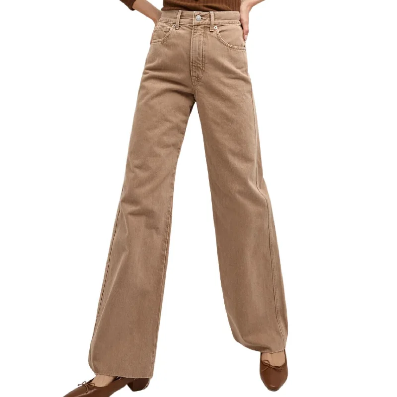 Taylor Denim Wide Leg Jean In Tan Sierra