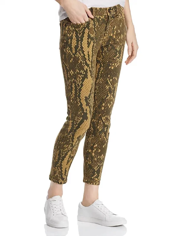 The Stiletto Snake Print Jeans In Burmese Python