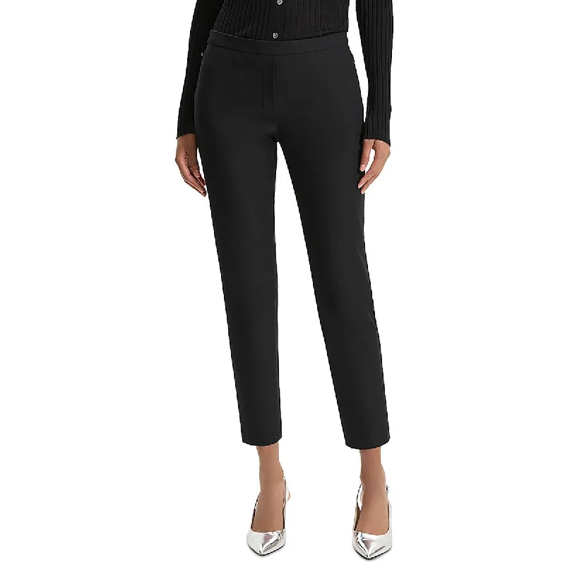 Womens High Rise Solid Ankle Pants